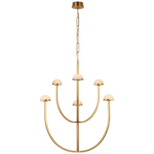 Visual Comfort Signature Pedra Large Two-Tier Chandelier Antique-Burnished Brass