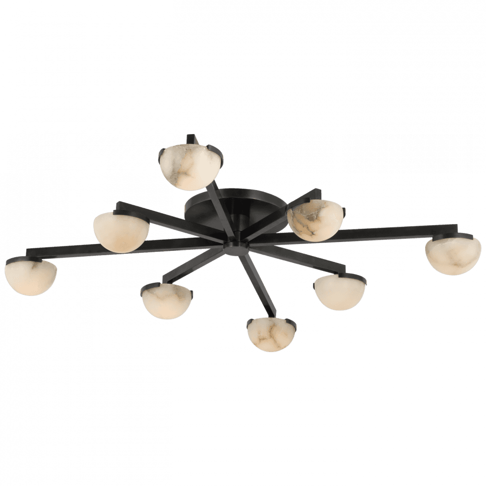 Visual Comfort Signature Pedra Large Staggered Arm Flush Mount Polished Nickel