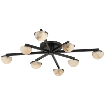 Visual Comfort Signature Pedra Large Staggered Arm Flush Mount Polished Nickel