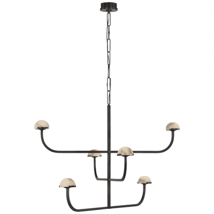 Visual Comfort Signature Pedra Three Tier Shallow Chandelier Bronze