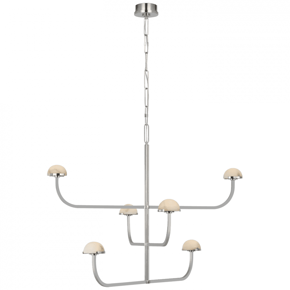 Visual Comfort Signature Pedra Three Tier Shallow Chandelier Polished Nickel