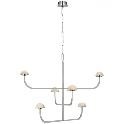 Visual Comfort Signature Pedra Three Tier Shallow Chandelier Polished Nickel