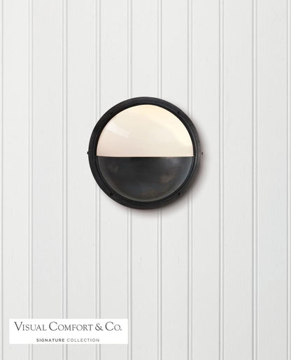 Visual Comfort Signature Pelham Moon Outdoor Wall Sconce Hand-Rubbed Antique Brass