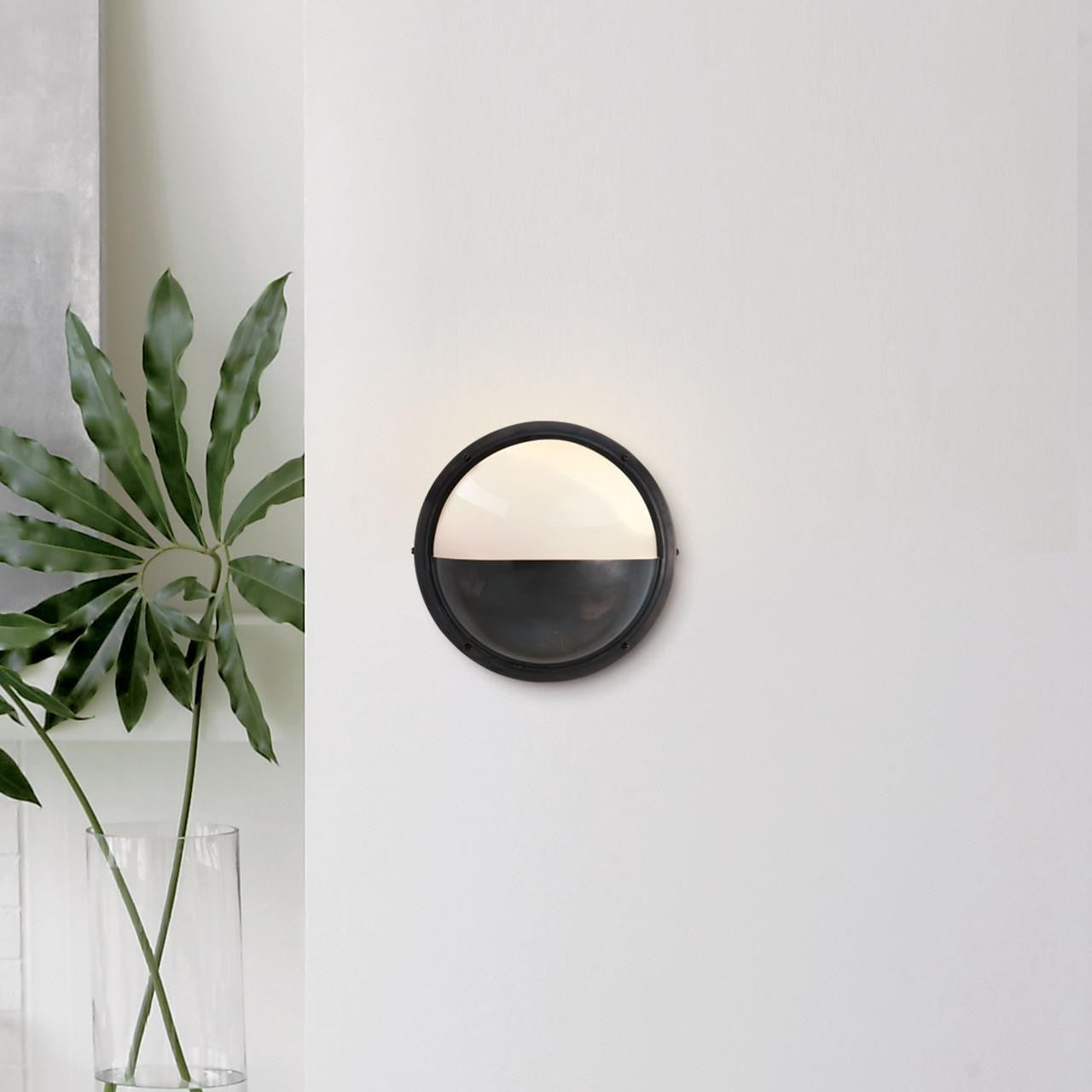 Visual Comfort Signature Pelham Moon Outdoor Wall Sconce Polished Nickel