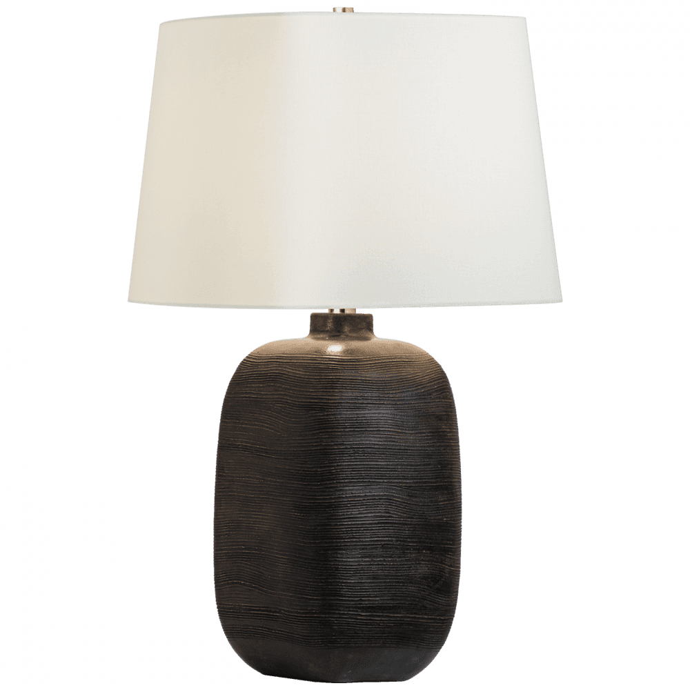 Visual Comfort Signature Pemba Large Combed Table Lamp Chimney Black
