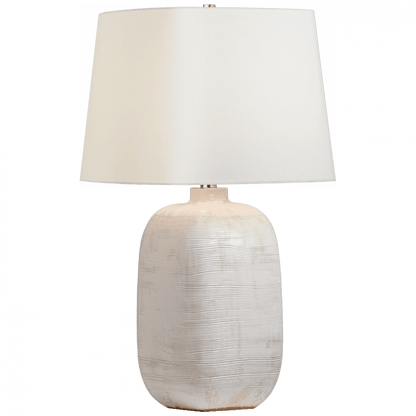 Visual Comfort Signature Pemba Large Combed Table Lamp Glossy White Crackle