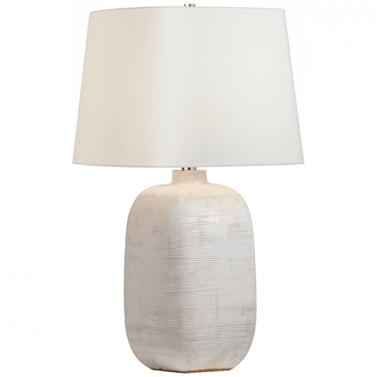 Visual Comfort Signature Pemba Large Combed Table Lamp Glossy White Crackle