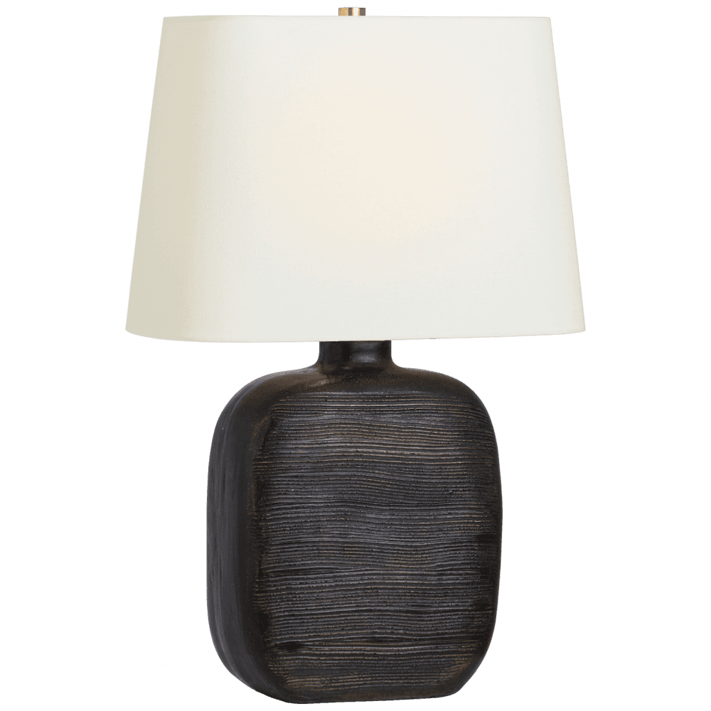 Visual Comfort Signature Pemba Medium Combed Table Lamp Chimney Black