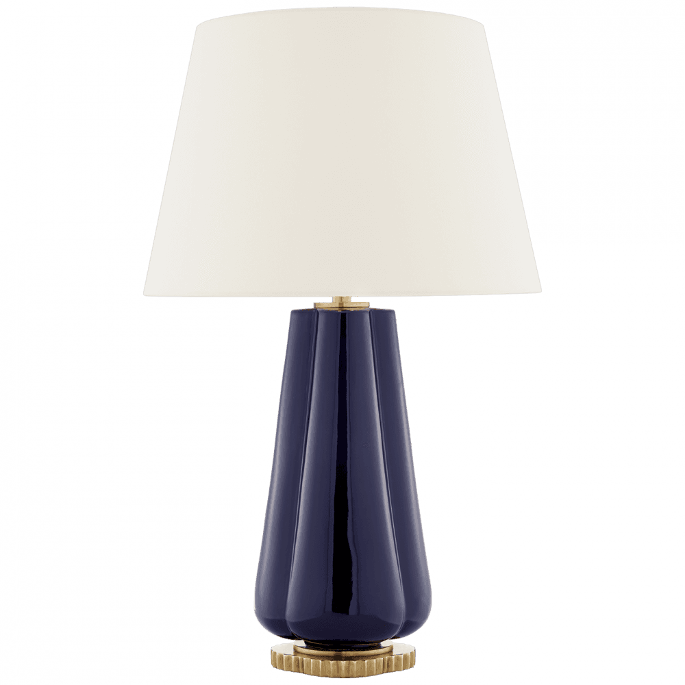 Visual Comfort & Co. Signature Collection Penelope Table Lamp, 2-Light, Denim Porcelain, Linen Shade, 30"H (AH 3127DM-L D06QH)
