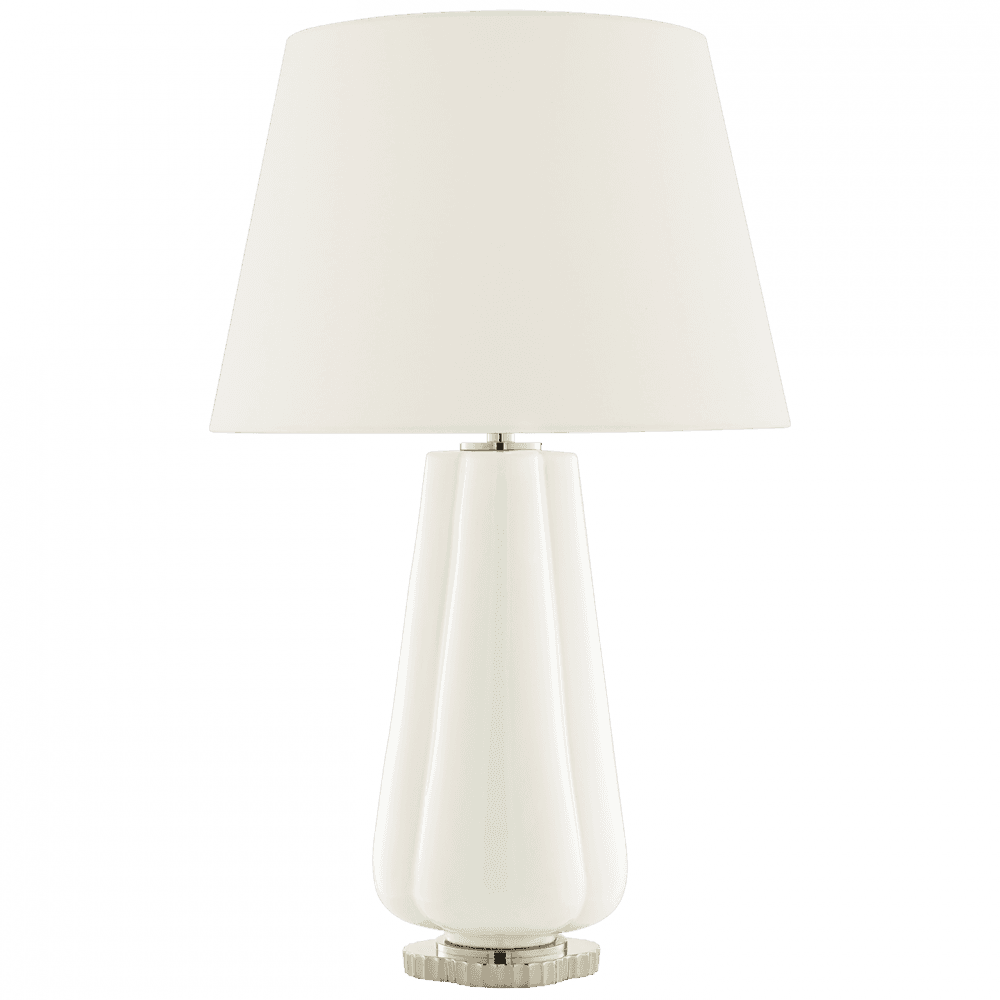 Visual Comfort & Co. Signature Collection Penelope Table Lamp, 2-Light, White Porcelain, Linen Shade, 30"H (AH 3127WHT-L D30GL)