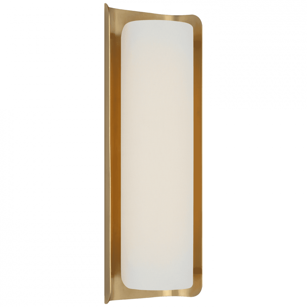 Visual Comfort Signature Penumbra 15 Hand-Rubbed Antique Brass and White