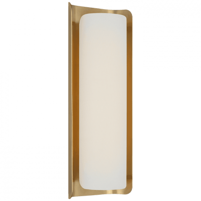 Visual Comfort Signature Penumbra 15 Hand-Rubbed Antique Brass and White