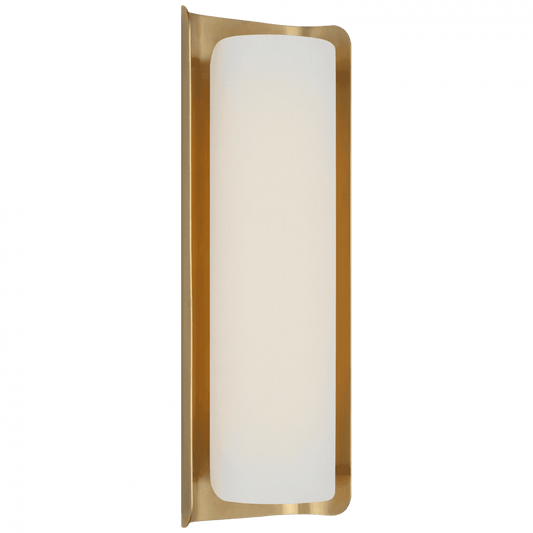 Visual Comfort Signature Penumbra 15 Hand-Rubbed Antique Brass and White