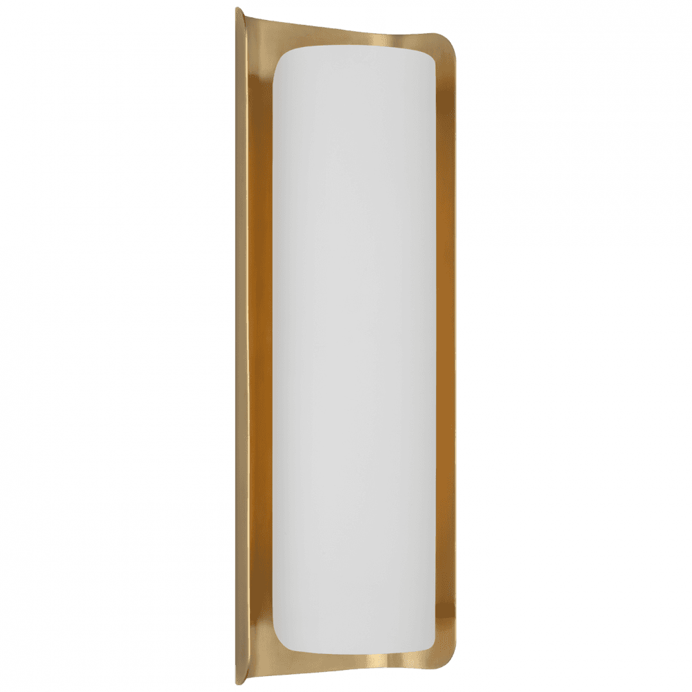 Visual Comfort Signature Penumbra 15 Polished Nickel and Linen