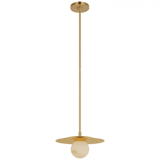 Visual Comfort Signature Pertica Disc Pendant Mirrored Antique Brass