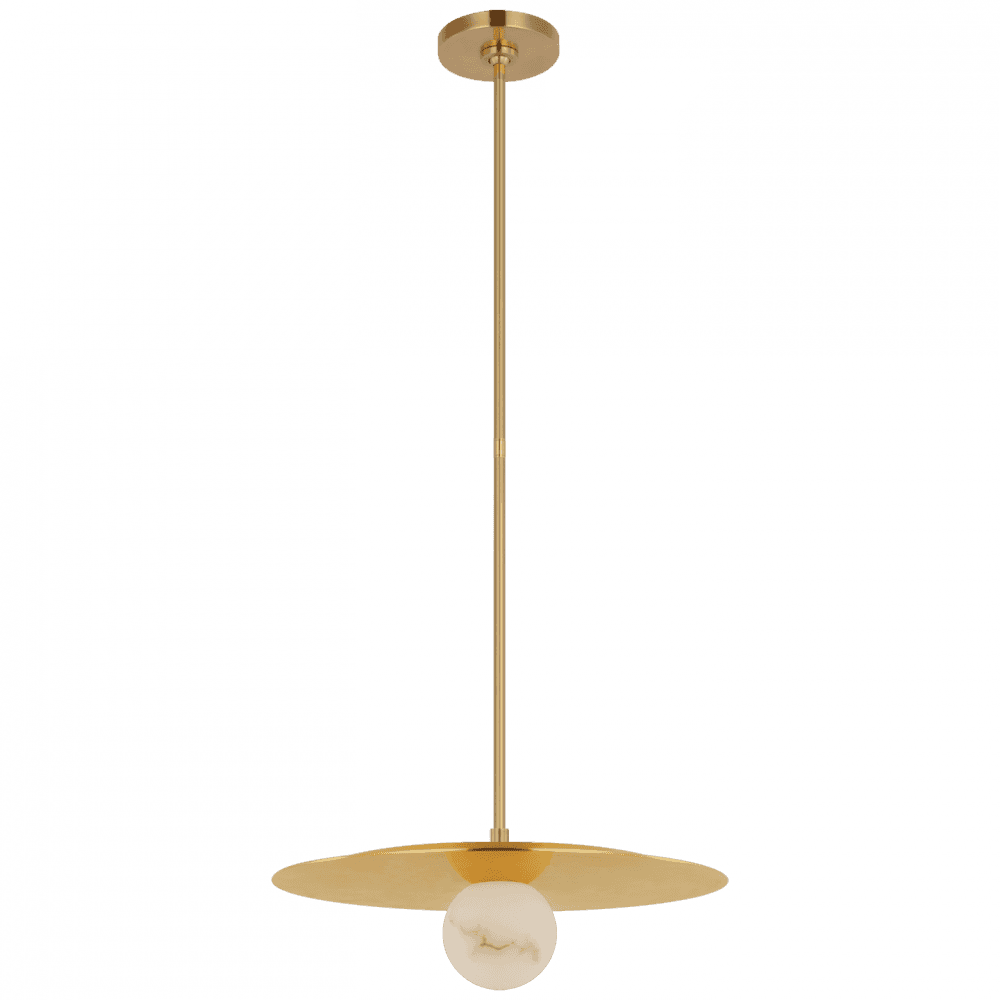Visual Comfort Signature Pertica Disc Pendant Mirrored Antique Brass