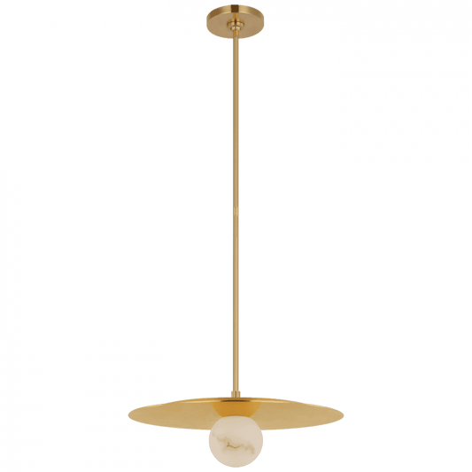 Visual Comfort Signature Pertica Disc Pendant Mirrored Antique Brass