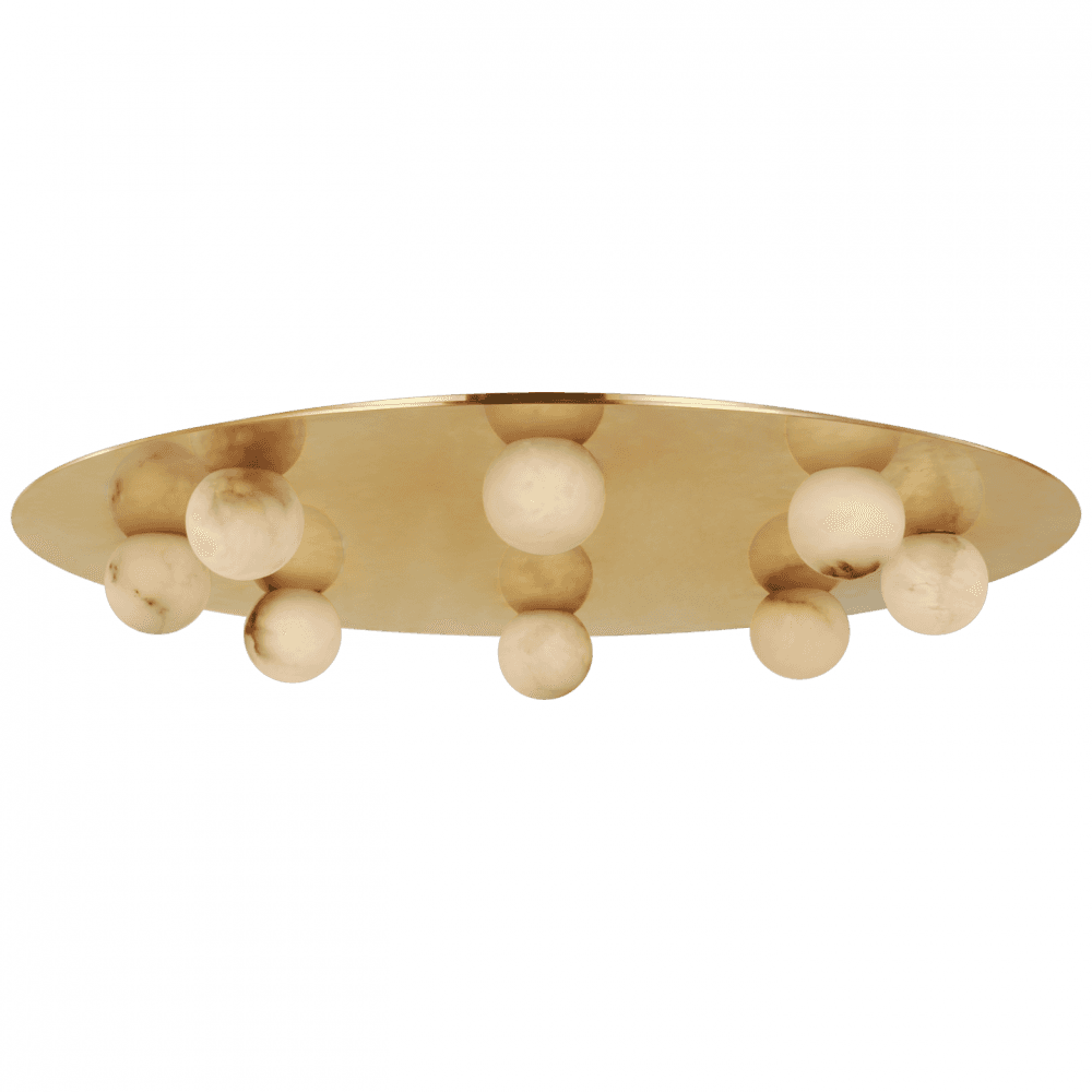 Visual Comfort Signature Pertica Flush Mount Mirrored Antique Brass