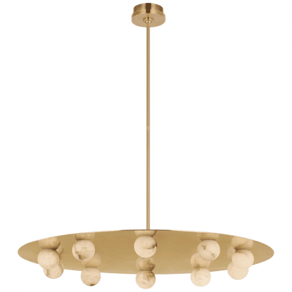 Visual Comfort Signature Pertica Integrated LED Chandelier Mirrored Antique Brass