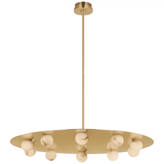 Visual Comfort Signature Pertica Integrated LED Chandelier Mirrored Antique Brass