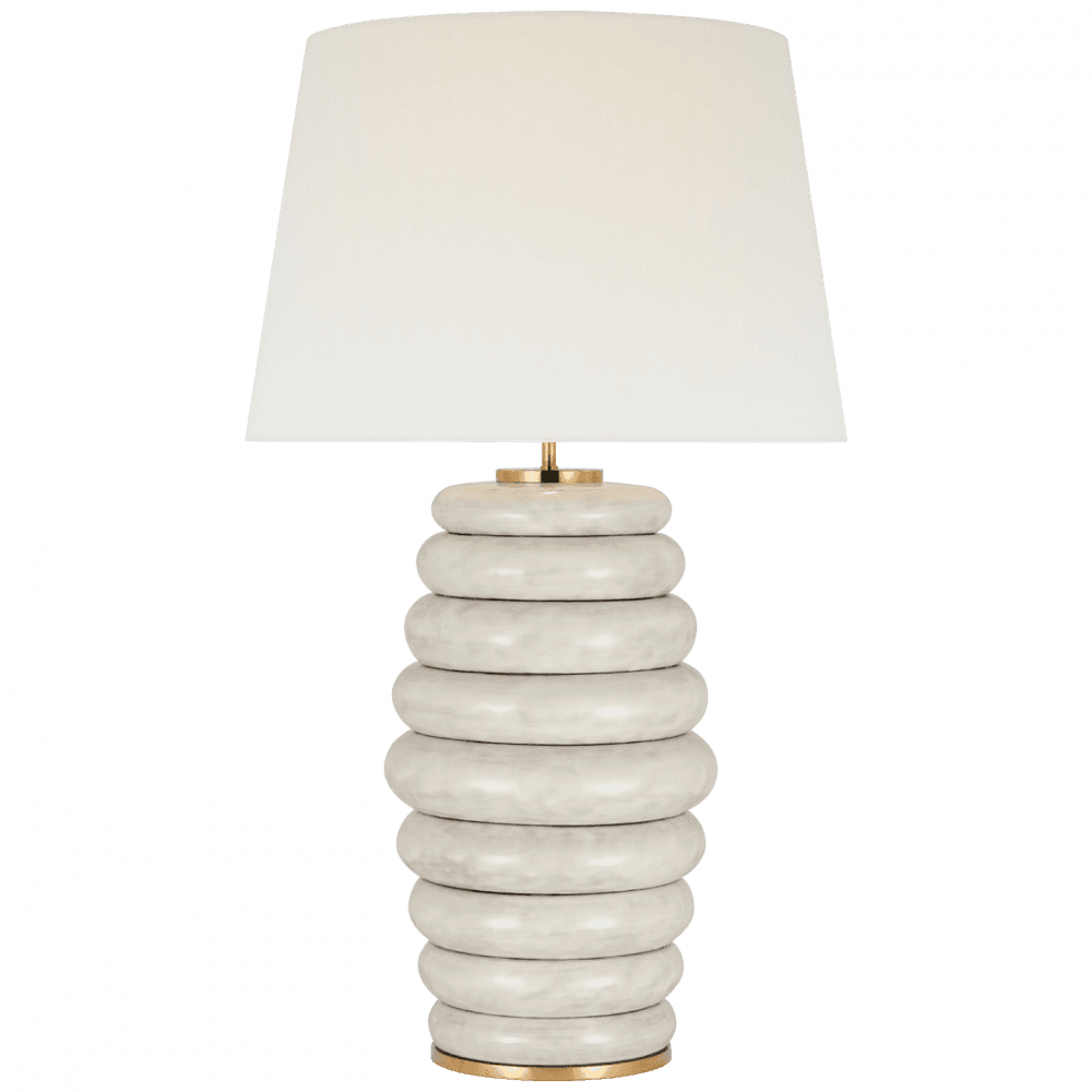 Visual Comfort Signature Phoebe Extra Large Stacked Table Lamp Antiqued White