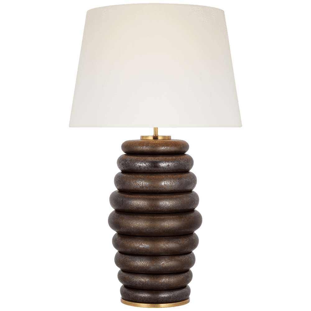Visual Comfort Signature Phoebe Extra Large Stacked Table Lamp Crystal Bronze