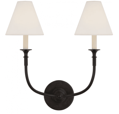 Visual Comfort Signature Piaf Double Sconce Aged Iron