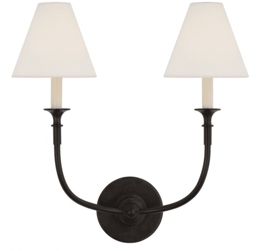 Visual Comfort Signature Piaf Double Sconce Aged Iron