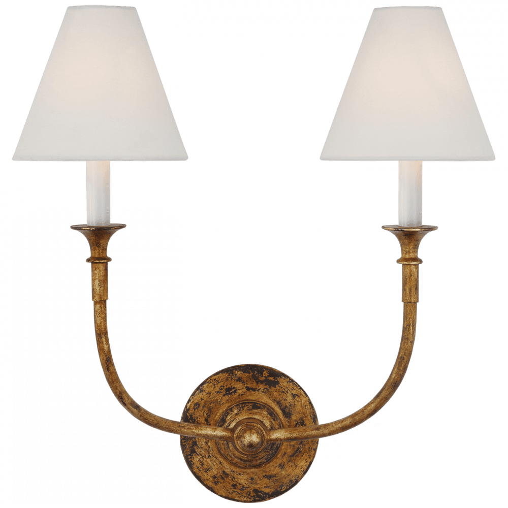 Visual Comfort Signature Piaf Double Sconce Antique Gild