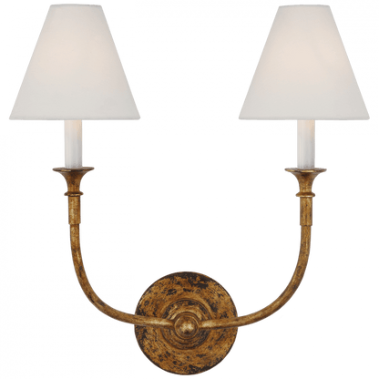 Visual Comfort Signature Piaf Double Sconce Antique Gild