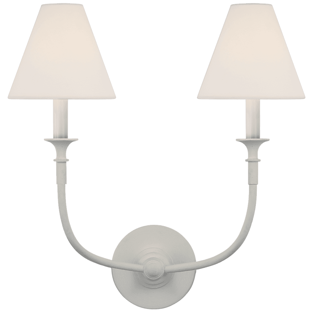 Visual Comfort Signature Piaf Double Wall Sconce Plaster White