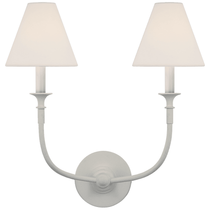 Visual Comfort Signature Piaf Double Wall Sconce Plaster White