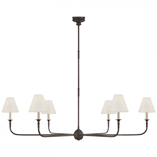 Visual Comfort Signature Piaf Grande Chandelier Aged Iron and Ebonized Oak