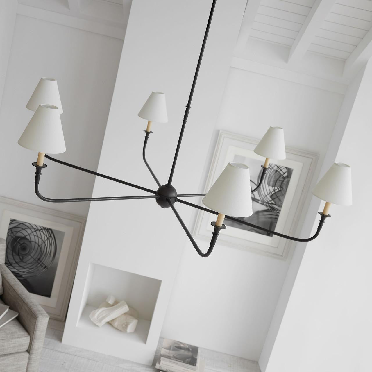 Visual Comfort Signature Piaf Grande Two-Tier Chandelier Swedish Gray