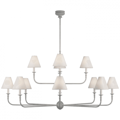 Visual Comfort Signature Piaf Grande Two-Tier Chandelier Plaster White