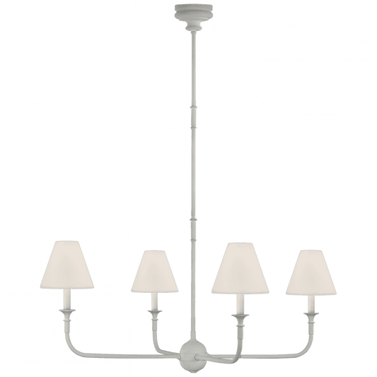 Visual Comfort Signature Piaf Large Chandelier Aged Iron and Ebonized Oak
