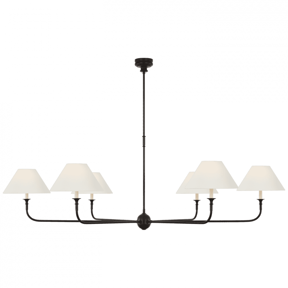 Visual Comfort Signature Piaf Oversized Chandelier Aged Iron and Ebonized Oak