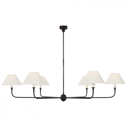 Visual Comfort Signature Piaf Oversized Chandelier Aged Iron and Ebonized Oak