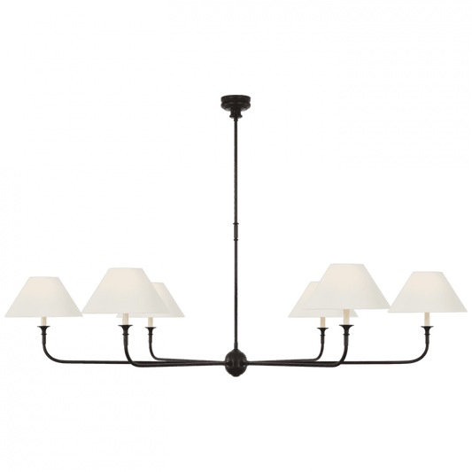Visual Comfort Signature Piaf Oversized Chandelier Aged Iron and Ebonized Oak