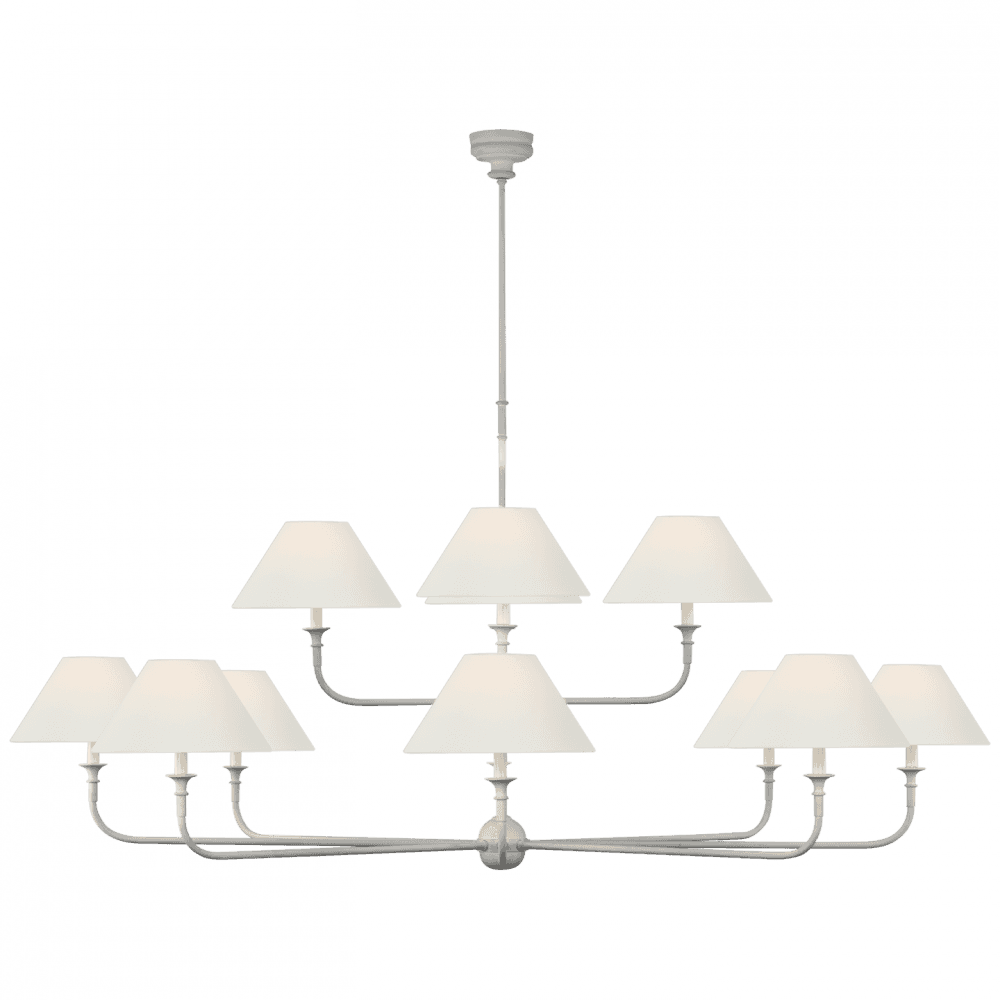 Visual Comfort Signature Piaf Oversized Two Tier Chandelier Plaster White