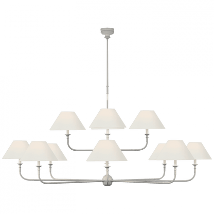 Visual Comfort Signature Piaf Oversized Two Tier Chandelier Plaster White
