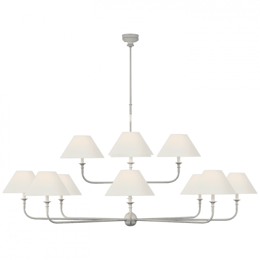 Visual Comfort Signature Piaf Oversized Two Tier Chandelier Plaster White