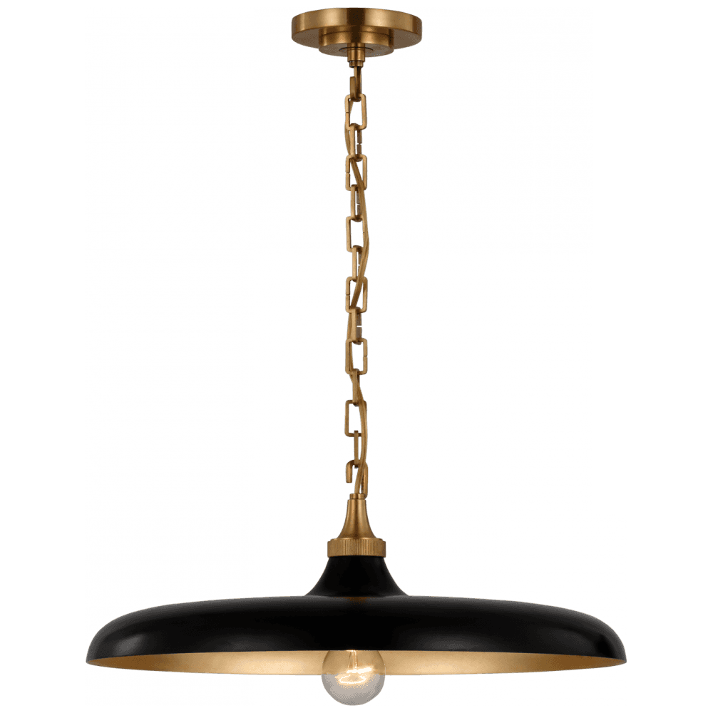 Visual Comfort Signature Piatto Medium Pendant Hand-Rubbed Antique Brass