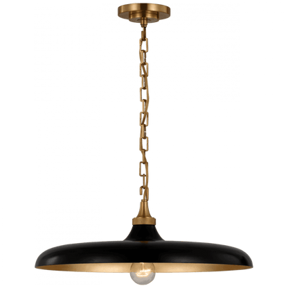 Visual Comfort Signature Piatto Medium Pendant Hand-Rubbed Antique Brass