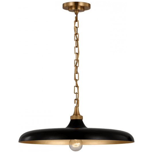 Visual Comfort Signature Piatto Medium Pendant Hand-Rubbed Antique Brass
