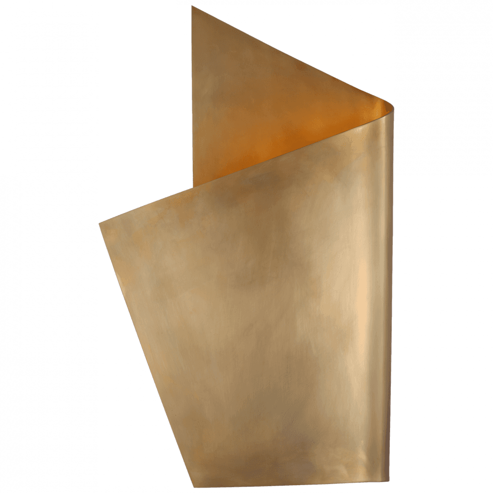 Visual Comfort Signature Piel Left Wrapped Wall Sconce Antique-Burnished Brass