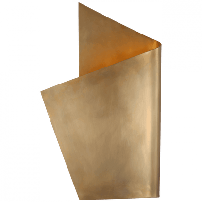 Visual Comfort Signature Piel Left Wrapped Wall Sconce Antique-Burnished Brass