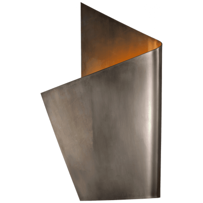 Visual Comfort Signature Piel Left Wrapped Wall Sconce Pewter