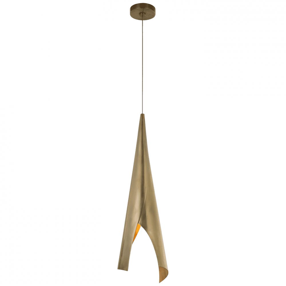 Visual Comfort Signature Piel Wrapped Pendant Bronze