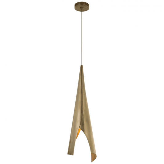 Visual Comfort Signature Piel Wrapped Pendant Bronze